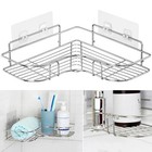 Shelf Bathroom Shower Caddy Corner Bath Storage Holder Organizer Triangular Rack