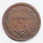 1863 Civil War Merchant Trade Token - Liberty - Army   Navy