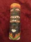 Tiki Totem  Hand Carved   Painted Wood  Fire Totem  Tropical  Decor