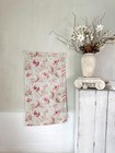 52x28 Antique French Floral Fabric C1870 Soft Pink Roses Painterly Light Cotton