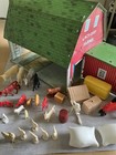 Vintage Marx Lazy Day Farms Tin Litho Farm Buildings  Toys     Accessories Farm