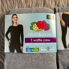 Fruit Of The Loom Thermal Set Womens Size Xl 16-18 Gray Waffle Crew Shirt Pants