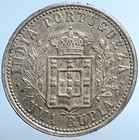 1903 India Portugese Portugal King Carlos I Genuine Silver Rupia Coin I110802