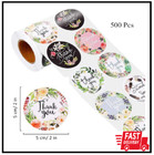 2  Thank You Stickers Roll  8 Designs Round Big Packaging Stickers  500 50 Mm
