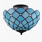 Tiffany Stained Glass Semi Flush Ceiling Light Vintage Chandelier Light Fixture