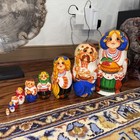 10 Pieces Vintage Russian Matryoshka Nesting Dolls 10pcs Mauve