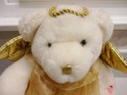 Vtg Dan Dee Musical Lights Angel Bear White Teddy Plush Gold Wings Christmas 13 