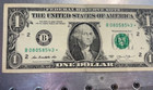 B 08058543   1 One Dollar Bill Star Note 2013 Duplicate Serial Number Error F