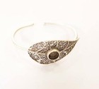 Leaf Silver Bracelet Blanks Cuff Adjustable Antique Silver Plated Brass G7638