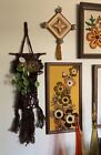 Vintage 70 s Landmark Design Owl Macrame Plant Hanging Holder 