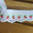 Vintage 1 Inch White Embroidered Scalloped Strawberry Lace  Trim By The Roll