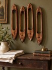 Vintage Wooden Weaving Loom Shuttles Lot Of 4 Textile Mill Industrial Decor