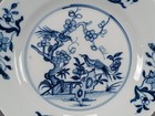 Chinese Export Hand Painted Blue Birds On Rock   Floral Garden Plate C  1740 B