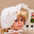 Slowera Cap Baby Girls 100  Cotton Double Brimmed Eyelet Lace Bonnet With Flo   