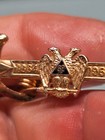 Vintage Scottish Rite 32 Anniversary Tieclip 1864-1964 Golden Tone Finish
