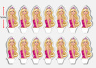 14x Edible Barbie Princess Half Body Wafer Card Cupcake Cake Toppers  uncut 