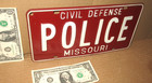 Police - Civil Defense -- Missouri - License Plate Tag Sign Old Vintage Original