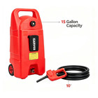15 Gallon Fuel Caddy Gas Fuel Tank  Gas Can With Manual Transfer Pump   Wheels