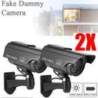 2 Pcs Dummy Camera Cctv Dummy Security Outdoor Surveillance Solar Power Cam