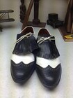 Vintage Black White  Wing Tip Lace Up Oxford Power Golf Shoes Size 9 5 D