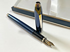 Cross Townsend Quartz Blue Lacquer Cartridge Platinierte Fine Nib Fountain Pen