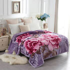 2-ply Korean Mink Blanket Thick Soft Warm Queen King Size Animal floral Blankets