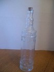 Decorative Clear Glass Bottle W cork   Braided Rope Design   12  Tall
