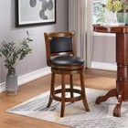 Augusta Cherry Swivel Bar Stool Counter Height Faux Leather Comfort Stylish D   