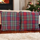  2  Christmas Pillow 20    Reversible Gnome Truck Plaid Farmhouse Holiday Decor
