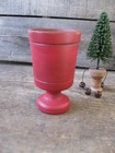 Small Antique Wood Mortar Red Milk Paint W Christmas Bottle Brush Tree
