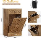 13 Gallons Tilt Out Trash Can  Wooden Hidden Garbage Can Cabinet With Drawer