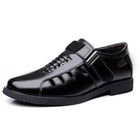 Summer Men s Designer Leather Sandals Casual Hollow Out Breathable Dress Shoes