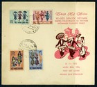 South Vietnam 3 Different Fdc Folder-card Dancers   Musicans 385-388  svf55 