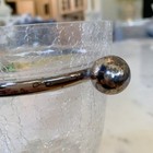 Vintage Mid Century Modern Cracked Glass And Silver Plated Ice Bucket