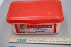 Vintage 1990s Huggies Scented Empty Baby Wipes Container Red Lid Plastic  read  