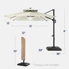 Best Choice Products Solar Led Cantilever Umbrella 12x12ft  2-tier