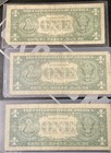 1957 Silver Certificate Blue Seal Star Notes 1 Dollar Bill Lot Of 3
