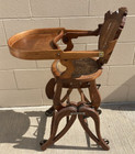 Antique  Wood Baby High-chair Folding convertible Eastlake Style 19th