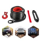 Synthetic Winch Rope Car Tow Recovery Breaking Cable Winch Rope W Hook 23809lbs
