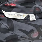 Vintage Victoria   s Secret Baby Doll Sheer Black   Grey W  Floral Print Sz L