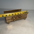 Vintage Gold Tone Metal Vanity Holder With Floral Rose Design