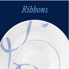 Corelle Blue Ribbons 12-piece Glass Dinnerware Set  service For 4  New