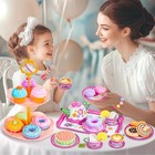 Kids Tea Party Set For Girls  Flower Tin Tea Set W  Carry Case   Play Food