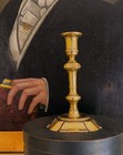 Original Antique Georgian Brass Candlestick Circa 1760   1780