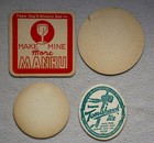 Lot Of 4 Old Western New York Beer Coasters  Manru Phoenix Iroquois Old Topper