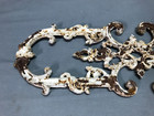 Antique Vtg Shabby 9x28 Decorative Cast Iron Garden Fence Section Old 1254-25b