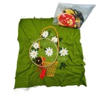 Vtg 70s Retro Flower Basket Crewel Embroidery Kit Started Daisies Yarn Hoop 15   