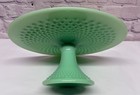 Mosser Glass Jadeite Hobnail Cake Plate Stand Green