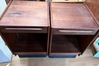Two Vintage Mid Century Danish Modern Teak Wood End Table Nightstand With Drawer