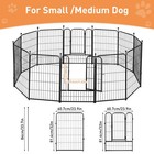 32inch Heavy Duty Dog Playpen 12 Panels Exercise Pen Pet Fence Cage With 2 Doors
